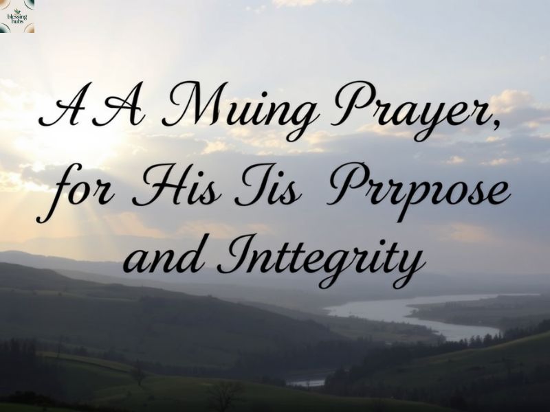 A Morning Prayer for His Purpose and Integrity
